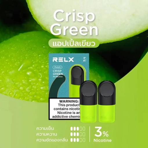 RELX Infinity 2 Pods Crisp Green Punch กลิ่นแอปเปิ้ล รสชาติของผลสด สดชื่นทุกคำ