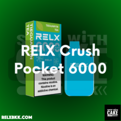 Relx Crush 6000 คำ พอตใช้แล้วทิ้ง จากรีแลค รุ่นใหม่ล่าสุด 2024 เปิดตัวกับ 10 กลิ่น แสนอร่อย พร้อมส่งด่วน กทม ขาย Relx Crush Pocket 6000 ราคาถูก ส่งด่วน