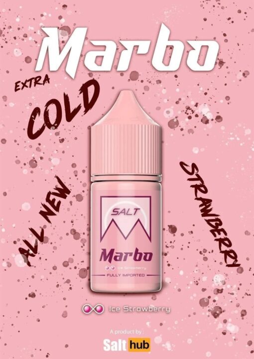 Marbo Ice Strawberry Salt Nic มาโบ ไอซ์ สตอเบอรี่ ซอลต์นิค กลิ่นสตอเบอรี่มาโบชมพูน้องใหม่สายมาโบพลาดไม่ได้นิคแน่นมาเต็มหอมเย็นสดชื่นน่าลิ้มลอง