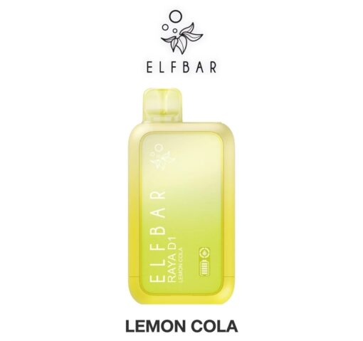 ELFBAR RAYA D1 กลิ่น Lemon Cola (โค้กมะนาว): กลิ่นโคล่ามะนาว สดชื่นตลอดวัน ทำให้นึกถึงตอนเป็นเด็ก