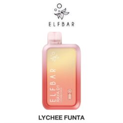 ELFBAR RAYA D1 กลิ่น Lychee Funta (ลิ้นจี่): กลิ่นลิ้นจี่ ลิ้นจี่หอมเต็มคำทุกครั้งที่สูบ