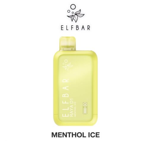 ELFBAR RAYA D1 กลิ่น Menthol Ice (มิ้นท์เย็น): กลิ่นมิ้นท์ เย็นสุดขั้ว หอมมิ้นท์เต็มๆคำ