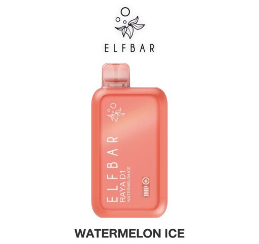 ELFBAR RAYA D1 กลิ่น Watermelon Ice (แตงโม): กลิ่นแตงโมหวานเย็นชุ่มคอ