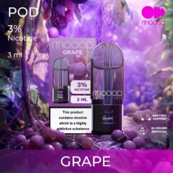 Moood Pod Grape : กลิ่นองุ่น หอมหวานฉ่ำเหมือนกับการกัดองุ่นสีม่วงเย็นๆ นำมาเป่าให้เต็มปากเต็มคำ