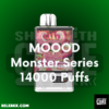 MOOOD Monster Series 14000 Puffs พอตใช้แล้วทิ้ง 14K ราคาถูก ส่งด่วน จากแบรนด์ Moood แห่งปี 2024 มีให้เลือกถึง 20 กลิ่น ขายพอต Moood Monster 14000 คำ ราคาส่ง