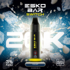 Esko Bar 20000 Puffs ชาร์จได้ ปรับไฟ ปรับลม Dual Coil ไอน้ำแน่น รสชัด 15 รส นิค 3% พร้อมหน้าจอ LED ใช้งานยาวนาน คุ้มค่าสำหรับทุกคน