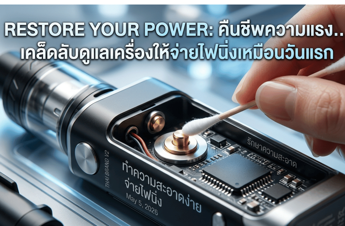 สอนวิธีทำความสะอาดขั้วสัมผัส การดูแลรักษาบุหรี่ไฟฟ้า ให้จ่ายไฟแรงสม่ำเสมอ ยืดอายุการใช้งานให้เหมือนซื้อใหม่ด้วยเทคนิคช่างง่ายๆ