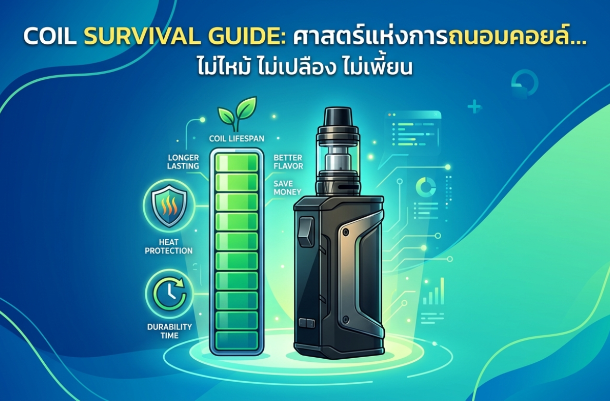 รวมเทคนิค ยืดอายุคอยล์บุหรี่ไฟฟ้า ตั้งแต่การ Priming คอยล์ใหม่ วิธีเลือกน้ำยาให้เหมาะกับค่าโอห์ม และช่วยให้คุณประหยัดเงินได้รสชาติที่ชัดเจน