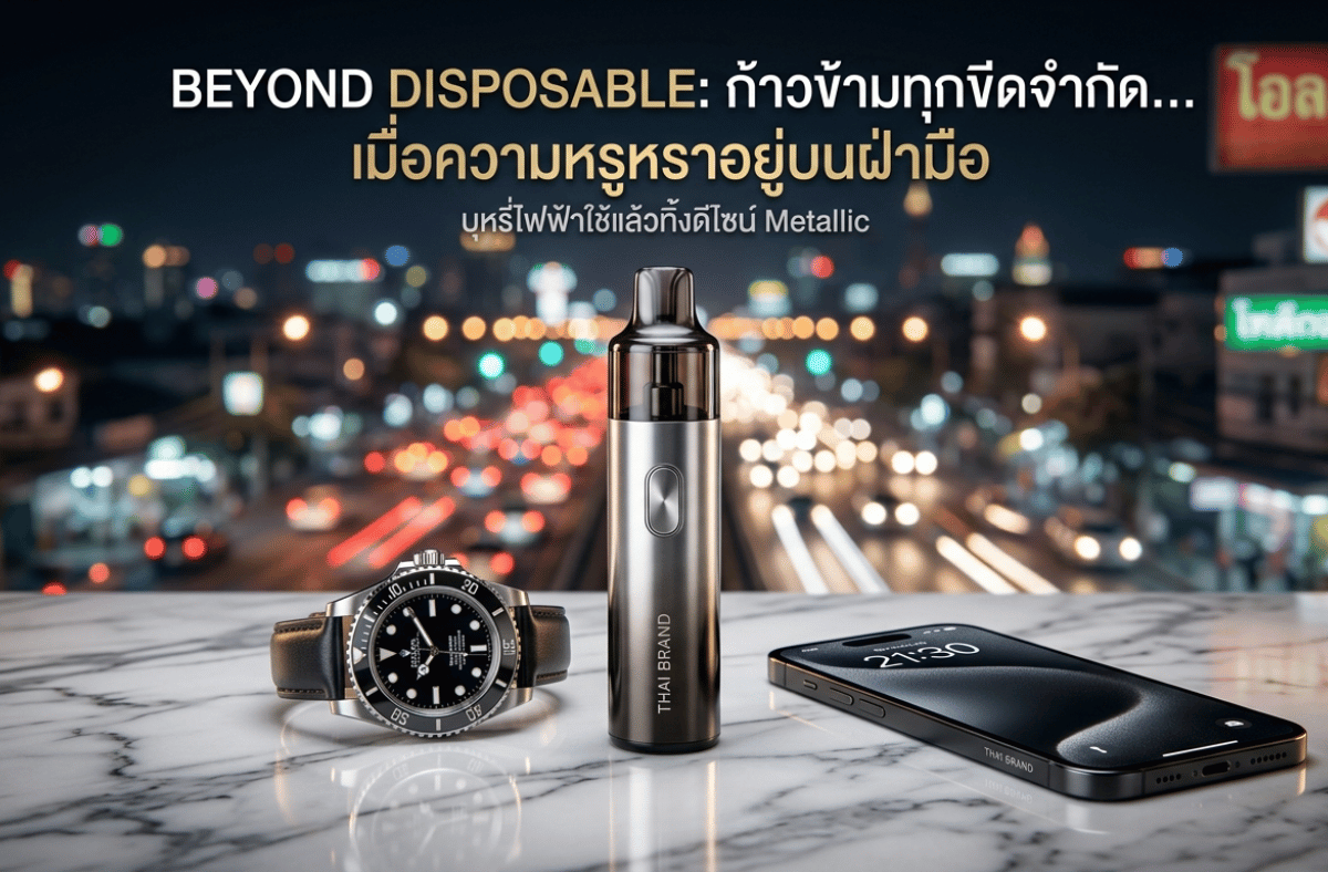 เจาะลึกเทรนด์ บุหรี่ไฟฟ้าใช้แล้วทิ้ง 2026 ก้าวข้ามขีดจำกัดเดิม ๆ ด้วยวัสดุพรีเมียม และเทคโนโลยีคอยล์คู่ เพื่อไลฟ์สไตล์ที่เหนือระดับ